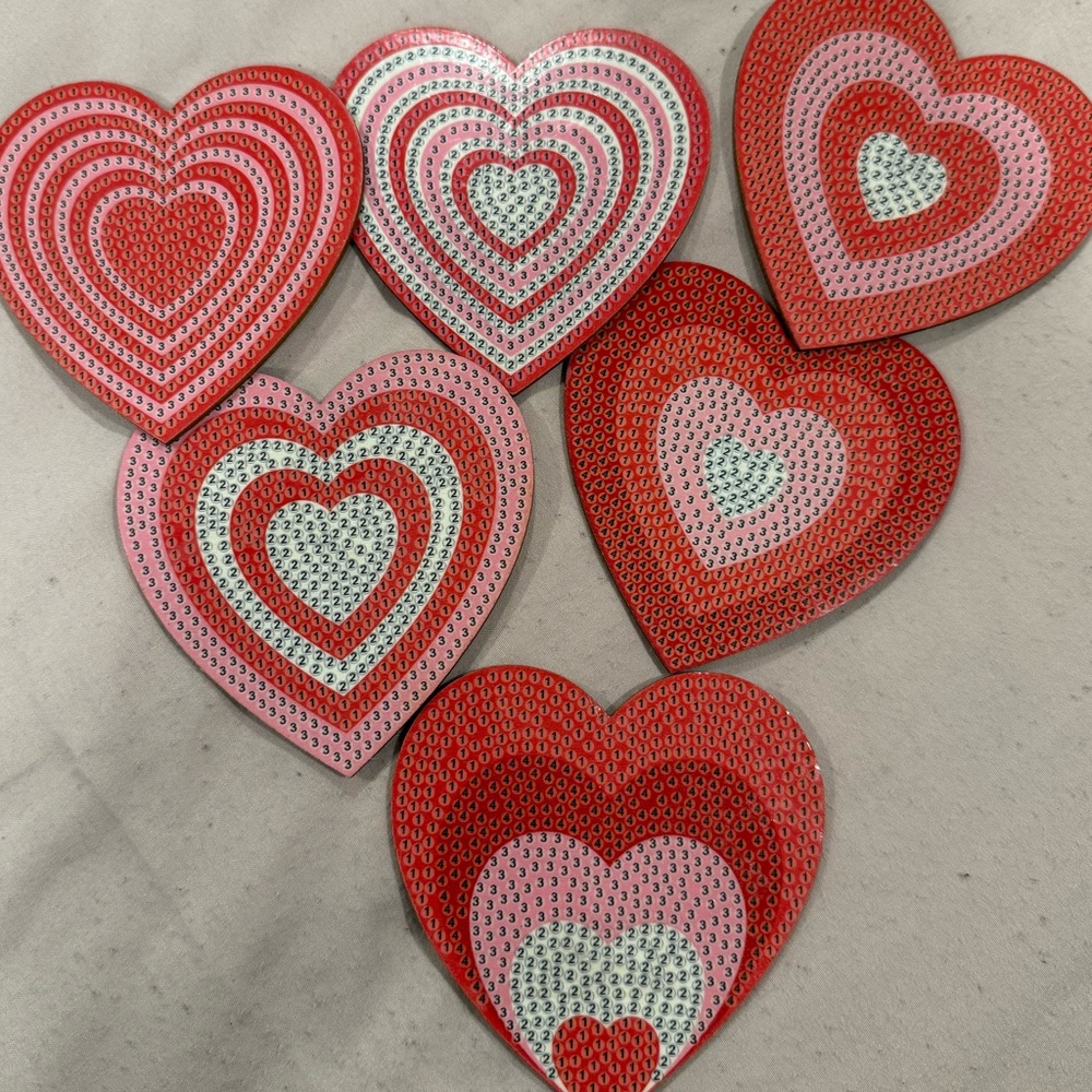 Heart-Shaped Diamond Painting Coasters